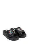 Karl Lagerfeld Opal Womens Leather Slip On Slide Sandals In Black