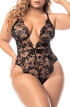Mapalé Plunge Neck Bodysuit In Black