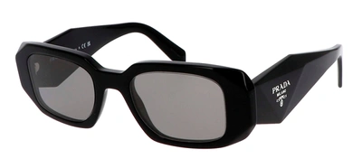 Prada Pr 17ws 1ab07z 49mm Womens Rectangle Sunglasses In Black