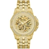 Bulova Men's Octava Automatic Crystal-accent Gold-tone Stainless Steel Bracelet Watch 41.7mm In Gold / Gold Tone / Skeleton