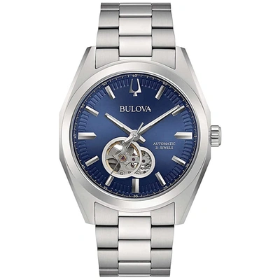 Bulova Men's Automatic Surveyor Stainless Steel Bracelet Watch 42mm In Blue