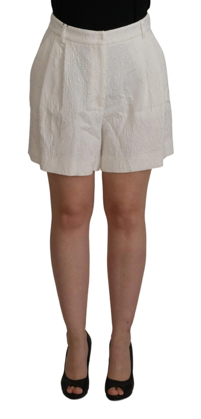 Dolce & Gabbana White High Waist Culotte Cotton Shorts