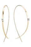 LANA LANA SMALL UPSIDE DOWN DIAMOND HOOP EARRINGS