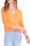 Nic + Zoe Cropped V-neck Sweater In Orange