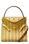 Tory Burch Lee Radziwill Canvas Panel Handbag In Cornbread