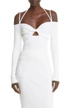 Altuzarra Odin Cold Shoulder Twist Rib Sweater In 000101 Natural White