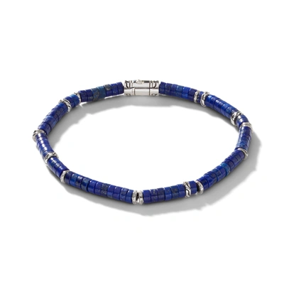 John Hardy Men's Sterling Silver Classic Chain Lapis Lazuli Bead Heishi Bracelet