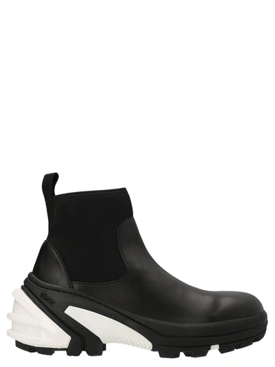 Alyx Leather Mid Ankle Boots In Black