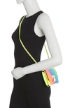 Kurt Geiger Brixton Chain Wallet In Yellow Rainbow Multi