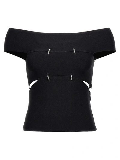 Alexander Mcqueen Cutout Off-the-shoulder Top In Black