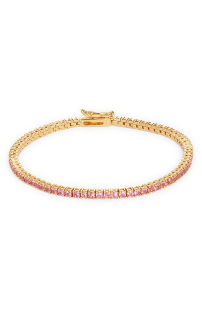Roxanne Assoulin On The Rox Rally Gold-tone Crystal Tennis Bracelet In Rose