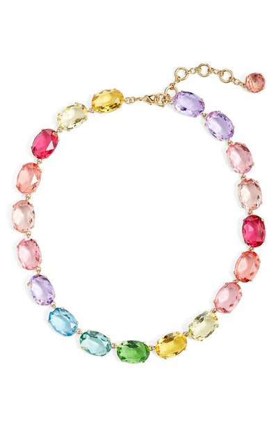 Roxanne Assoulin Simply Rainbow Gold-tone Crystal Necklace In Pink Multi