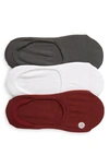 Zella Assorted 3-pack No-show Sneaker Socks In Burgundy Port
