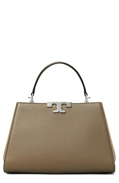 Tory Burch Small Eleanor Pebble Leather Satchel In Wild Mushroom