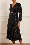 Needle & Thread Elara Sequin-embellished Midi Dress In Black