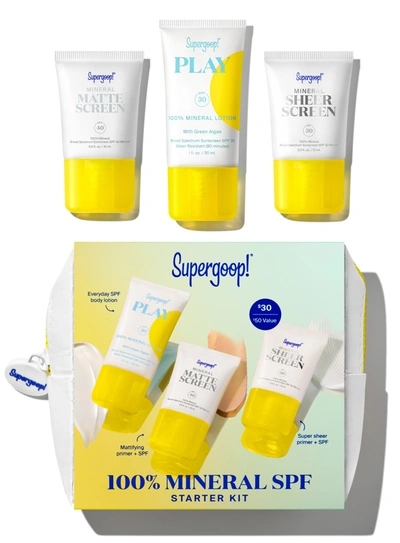 Supergoop 100% Mineral Spf Starter Kit Sunscreen ! In White