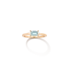 Aurate New York Birthstone Baguette Ring (aquamarine) In White