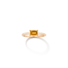 Aurate New York Birthstone Baguette Ring (citrine) In White