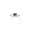 Aurate New York Birthstone Baguette Ring (london Blue Topaz) In White