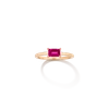 Aurate New York Birthstone Baguette Ring - Ruby In White