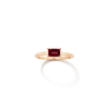 Aurate New York Birthstone Baguette Ring (garnet) In White