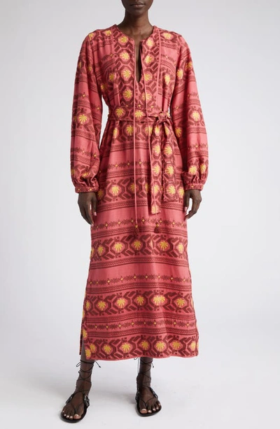 Johanna Ortiz Sapa Inca Tunic Dress In Burgundy