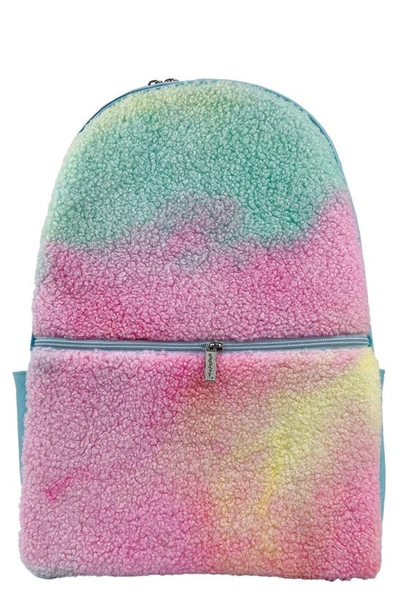 Iscream Kids' Rainbow Faux Shearling Backpack In Pink Multi