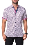 MACEOO MACEOO GALILEO POOL SHORT SLEEVE CONTEMPORARY FIT BUTTON-UP SHIRT