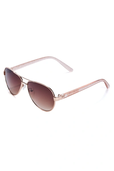 Guess Factory Girl's Glitter Aviator Sunglasses In Red