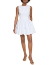 French Connection Adelade Sleeveless Cutout Organic Cotton Fit & Flare Minidress In Blue
