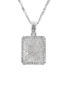STEPHEN OLIVER SILVER PLATED CZ TAG NECKLACE
