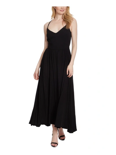 Jessica Simpson Juniors Clia Womens Criss-cross Back Sleeveless Maxi Dress In Black