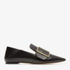 Bally Hamelia Women's 6223322 Black Calf Leather Flat Pumps In Multi