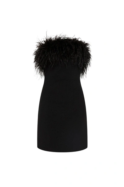 Rebecca Vallance After Hours Feather Mini Dress In Black