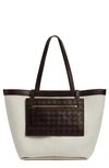 Bottega Veneta Medium Flip Flap Bag In 9822 Nat/ Fond/ Fond-m Br