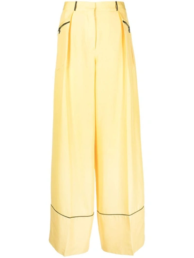 Bally Contrast Piping Pants Yellow
