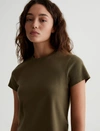 Ag Sadie Crop Rib T-shirt In Shady Moss