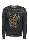 Etro Printed Virgin Wool Jumper In Blue