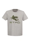 ETRO ETRO T-SHIRT WITH LOGO AND PEGASUS