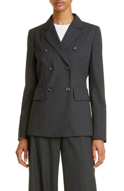 Max Mara Double-breasted Cashmere Pea Coat In Gray