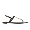 Saint Laurent Cassandra Logo Leather Sandals In Black