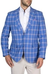 TAILORBYRD WINDOWPANE PLAID TWO BUTTON NOTCH LAPEL BLAZER