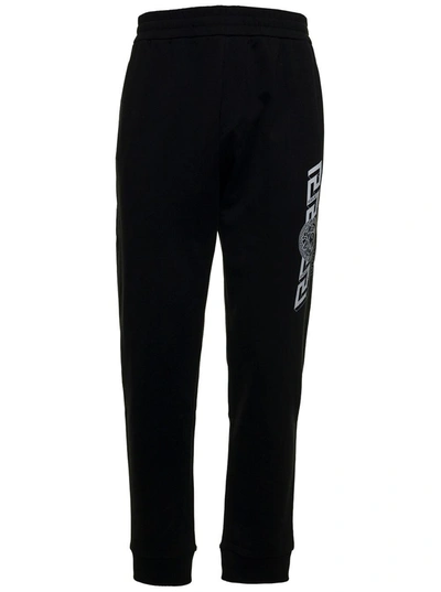 Versace Logo-print Track Pants In Black