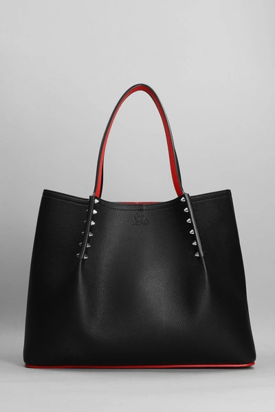 Christian Louboutin Cabarock Small Spike Red Sole Tote Bag In Black