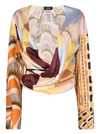 DSQUARED2 DSQUARED2 ABSTRACT WRAP BLOUSE