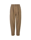 DSQUARED2 DSQUARED2 WOMAN KHAKI COTTON TROUSERS WITH PENCE