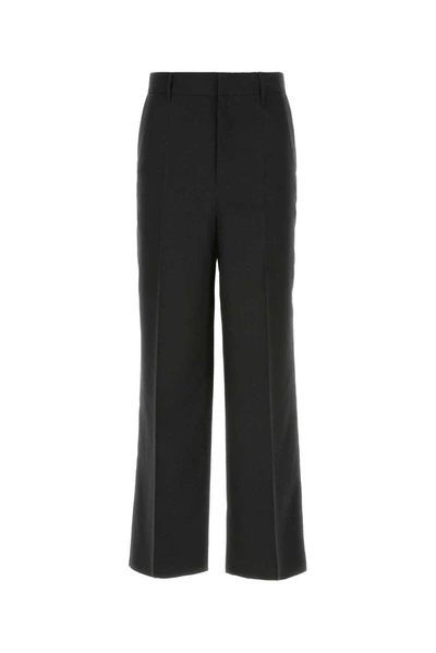 Givenchy High-rise Pressed-crease Wool Wide-leg Trousers In Grey