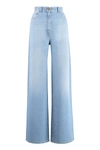Versace High Waist Wide Leg Jeans In Denim