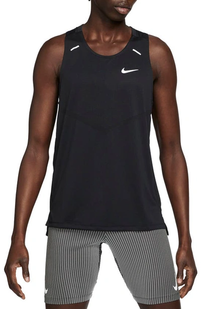 Nike Rise 365 Dri-fit Running Tank Top In Black/reflective Silver