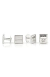 Cufflinks, Inc Set Of 4 Sterling Silver Studs In Silver